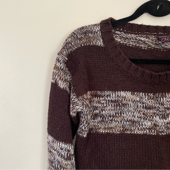 Takeout | Brown Striped Crop Sweater | Size Medium - Picture 3 of 8